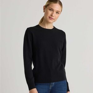 Quince Black Mongolian Cashmere Crewneck Sweater Size XS